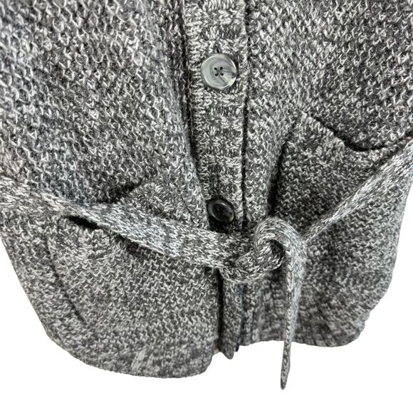Victoria's Secret Gray Wool Blend Belted Chunky Knit Button Up Cardigan M - Picture 4 of 7